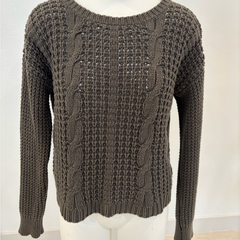 Cupio Women's Cable Knit Sweater - Dark Green